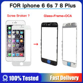 Outer Glass For iPhone 6 6s 7 8 plus 7p 8p Repair Parts Front Glass Screen Panel Lens +OCA For iPhone 6sp 6p Replacement
